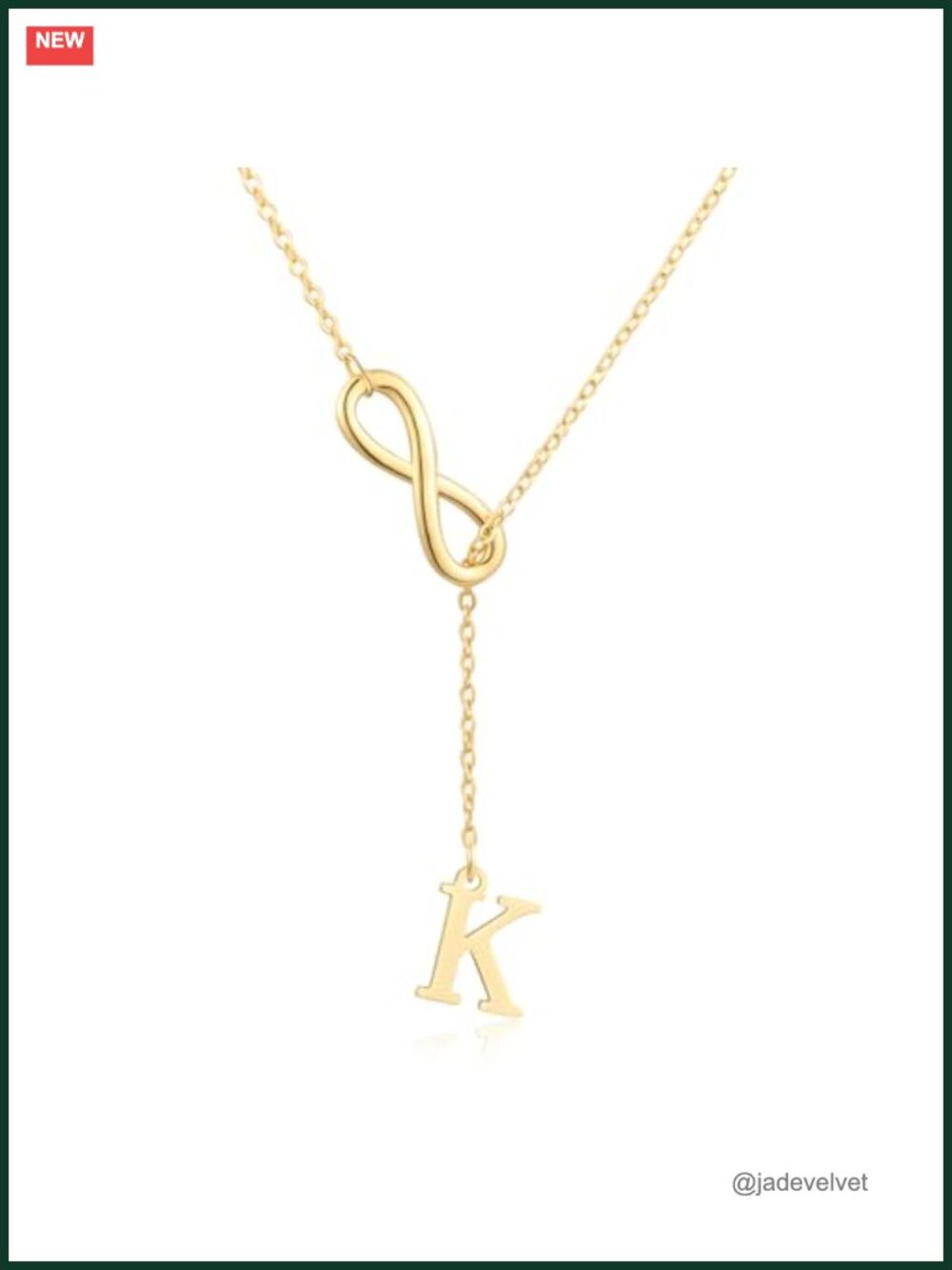 Dainty 14K Gold Plated Initial Y Necklace, Adjustable Chain, Personalized